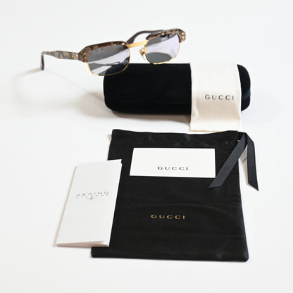 Gucci GG1480S 002 Womens Authentic Sunglasses Brown/Silver, 52mm - New