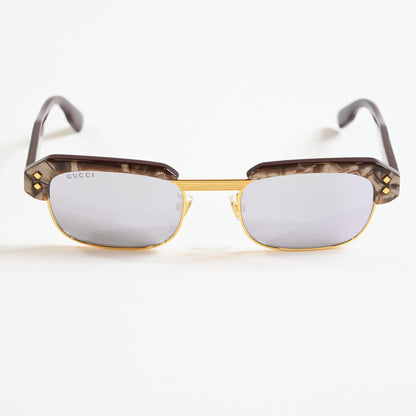 Gucci GG1480S 002 Womens Authentic Sunglasses Brown/Silver, 52mm - New