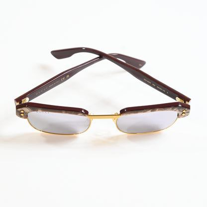 Gucci GG1480S 002 Womens Authentic Sunglasses Brown/Silver, 52mm - New