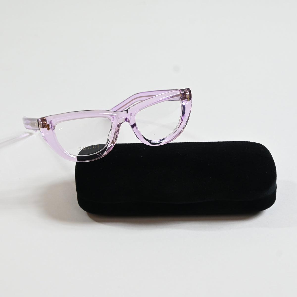 Gucci GG1521O 004 Womens Authentic Eyeglasses Clear Violet, 51mm - New
