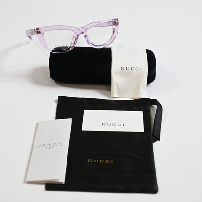 Gucci GG1521O 004 Womens Authentic Eyeglasses Clear Violet, 51mm - New