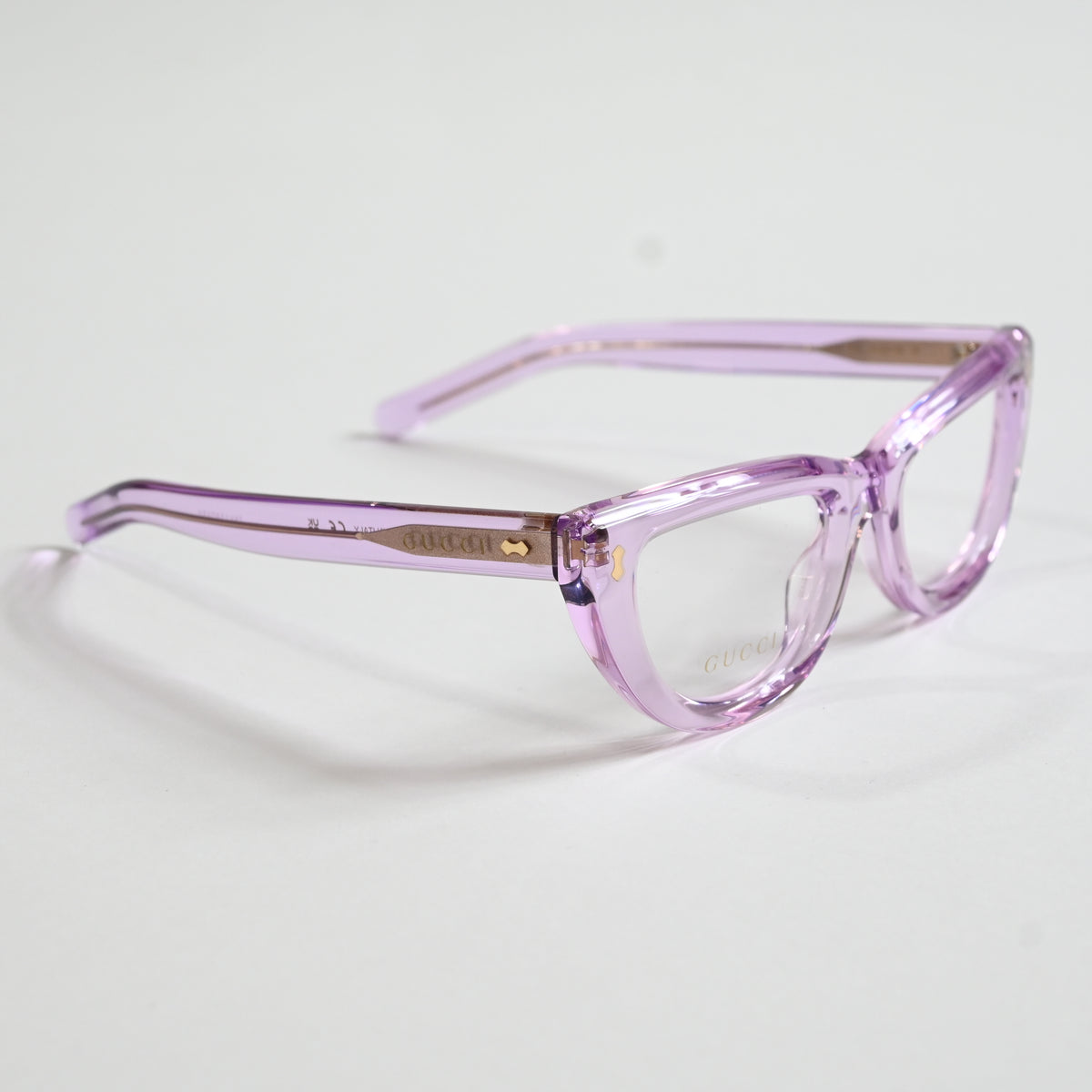 Gucci GG1521O 004 Womens Authentic Eyeglasses Clear Violet, 51mm - New
