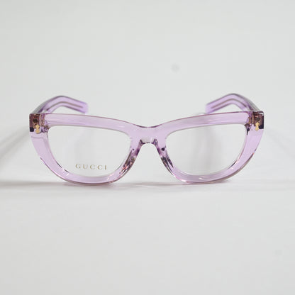 Gucci GG1521O 004 Womens Authentic Eyeglasses Clear Violet, 51mm - New