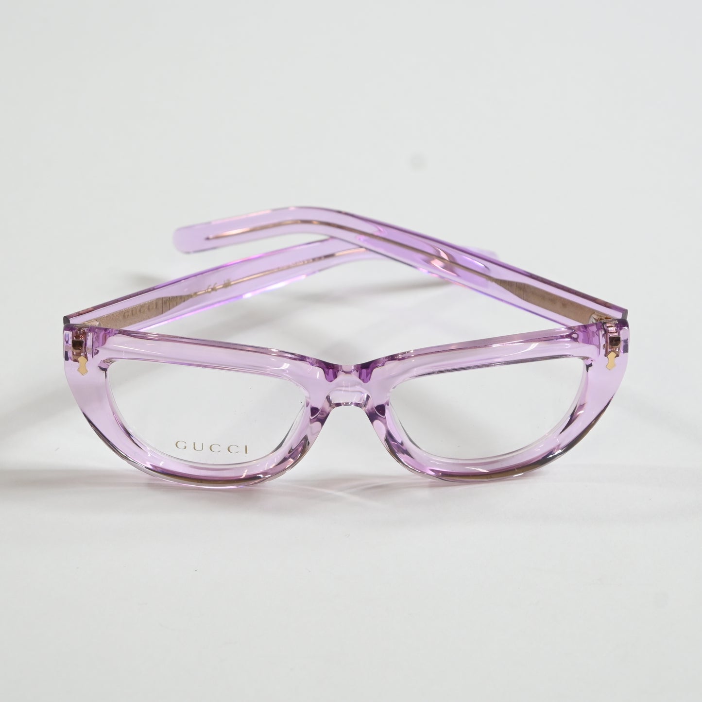 Gucci GG1521O 004 Womens Authentic Eyeglasses Clear Violet, 51mm - New