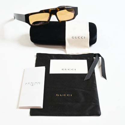 Gucci GG1592S 002 Mens Authentic Sunglasses Havana/Bronze, 55mm - New