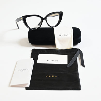 Gucci GG1530O 001 Womens Authentic Eyeglasses Black, 52mm - New