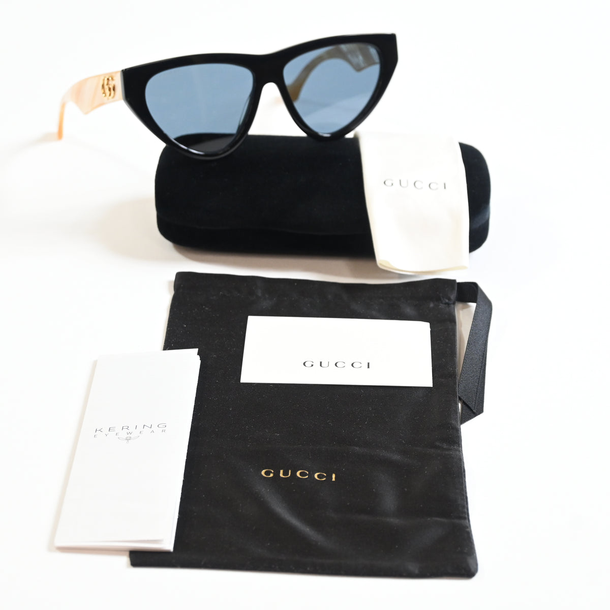 Gucci GG1333S 004 Womens Authentic Sunglasses Black/Brown, 58mm - New
