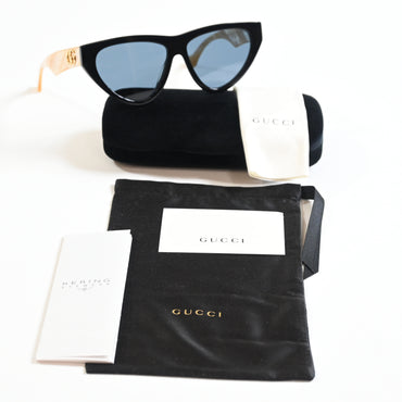 Gucci GG1333S 004 Womens Authentic Sunglasses Black/Brown, 58mm - New