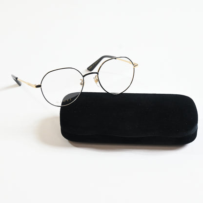 Gucci GG1232OA 001 Mens Authentic Eyeglasses Black/Gold, 53mm - New