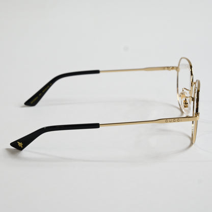 Gucci GG1232OA 001 Mens Authentic Eyeglasses Black/Gold, 53mm - New