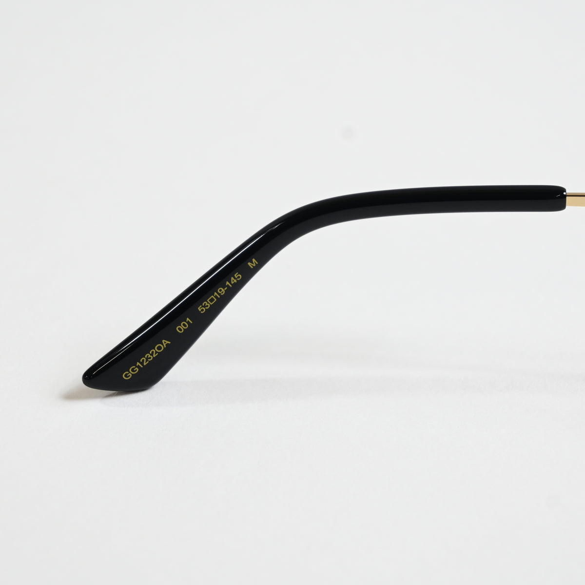 Gucci GG1232OA 001 Mens Authentic Eyeglasses Black/Gold, 53mm - New