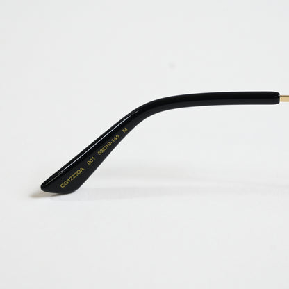 Gucci GG1232OA 001 Mens Authentic Eyeglasses Black/Gold, 53mm - New