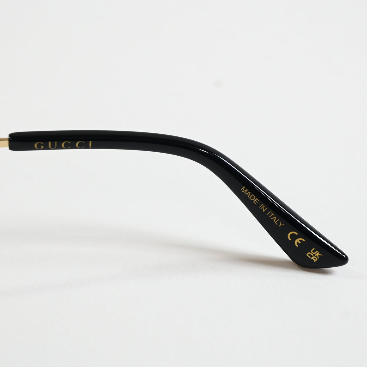 Gucci GG1232OA 001 Mens Authentic Eyeglasses Black/Gold, 53mm - New