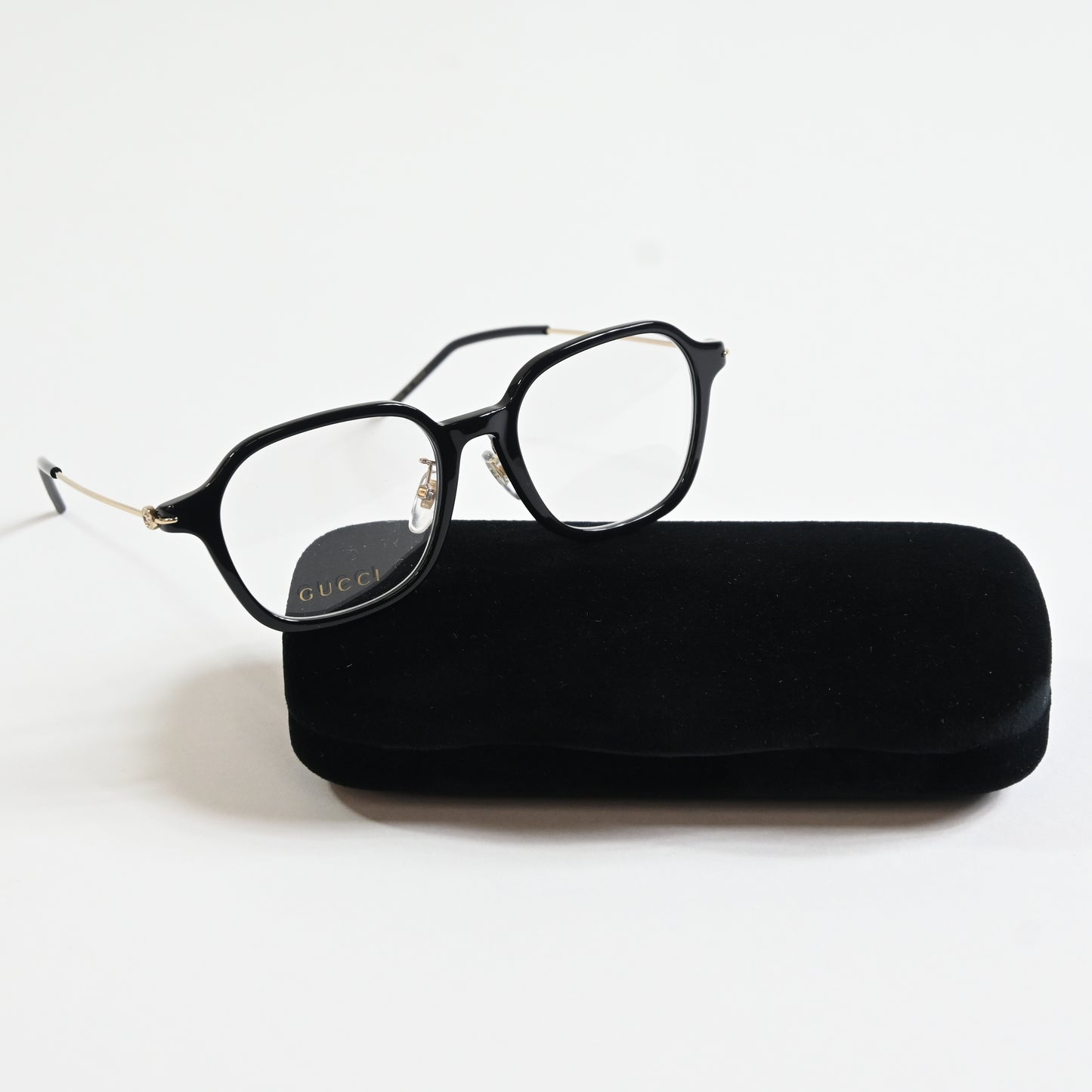 Gucci GG1277OA 001 Womens Authentic Eyeglasses Black/Gold, 52mm - New