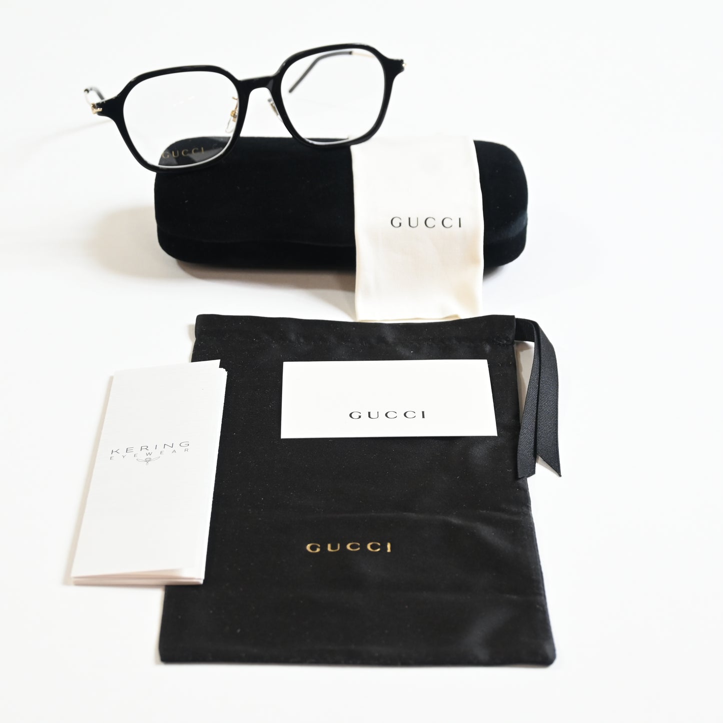 Gucci GG1277OA 001 Womens Authentic Eyeglasses Black/Gold, 52mm - New