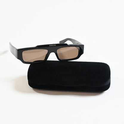Gucci GG1592S 005 Mens Authentic Sunglasses Black/Brown, 55mm - New