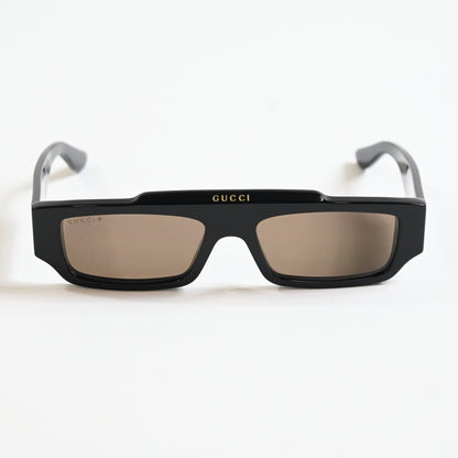 Gucci GG1592S 005 Mens Authentic Sunglasses Black/Brown, 55mm - New