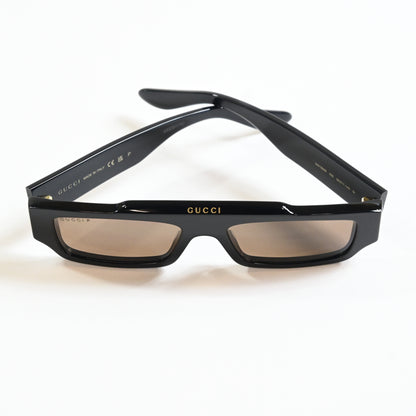 Gucci GG1592S 005 Mens Authentic Sunglasses Black/Brown, 55mm - New