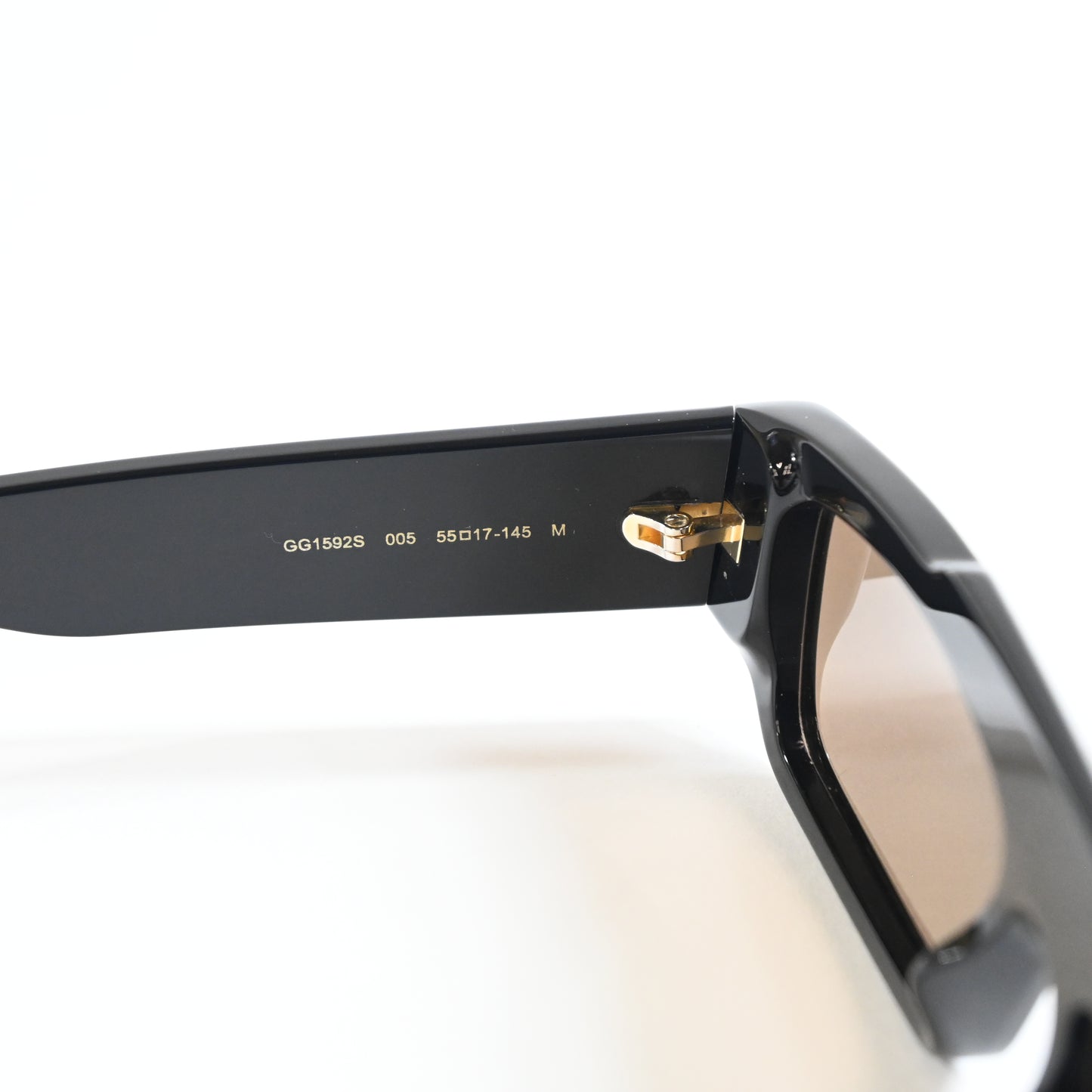 Gucci GG1592S 005 Mens Authentic Sunglasses Black/Brown, 55mm - New