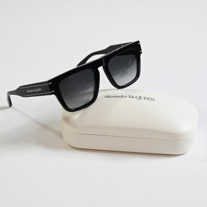 Alexander Mcqueen AM0397S 001 Men's Authentic Sunglasses Black/Gray, 52mm - New
