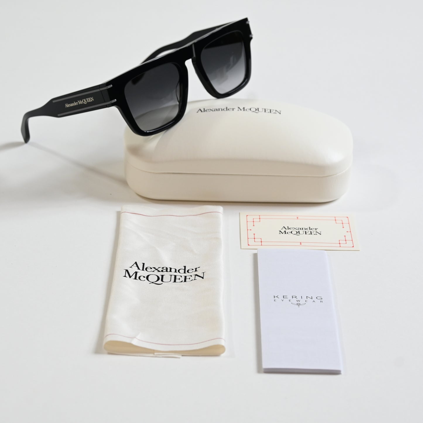 Alexander Mcqueen AM0397S 001 Men's Authentic Sunglasses Black/Gray, 52mm - New