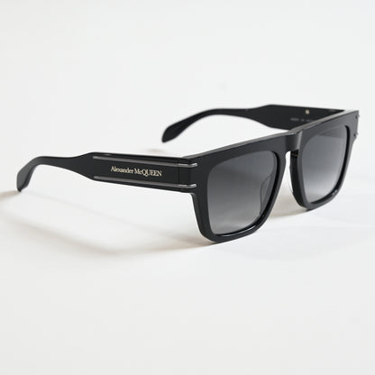 Alexander Mcqueen AM0397S 001 Men's Authentic Sunglasses Black/Gray, 52mm - New