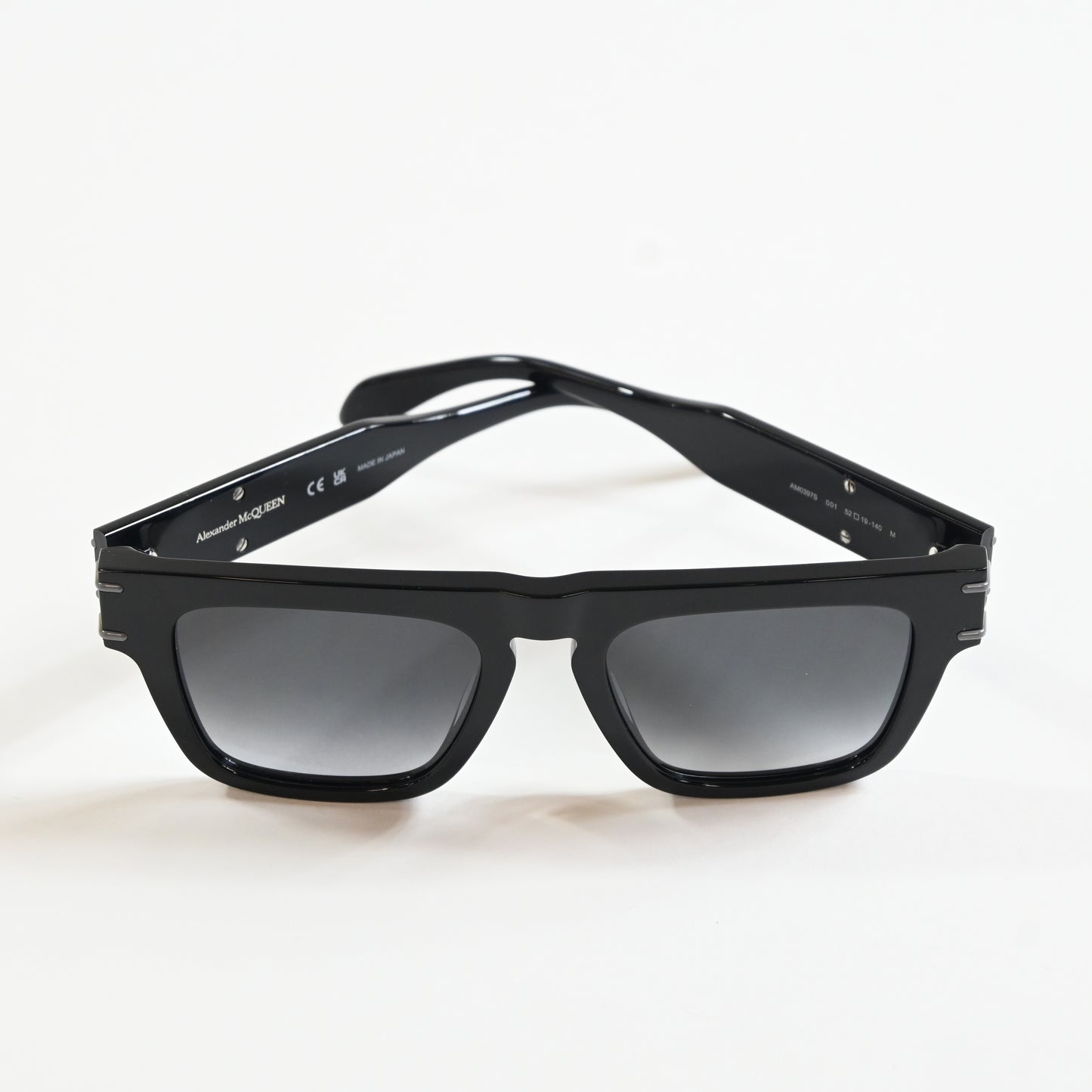 Alexander Mcqueen AM0397S 001 Men's Authentic Sunglasses Black/Gray, 52mm - New