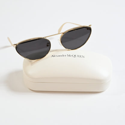 Alexander Mcqueen AM0424S 001 Womens Authentic Sunglasses Gold/Black, 62mm - New