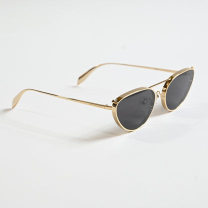 Alexander Mcqueen AM0424S 001 Womens Authentic Sunglasses Gold/Black, 62mm - New