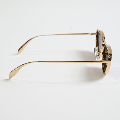 Alexander Mcqueen AM0424S 001 Womens Authentic Sunglasses Gold/Black, 62mm - New