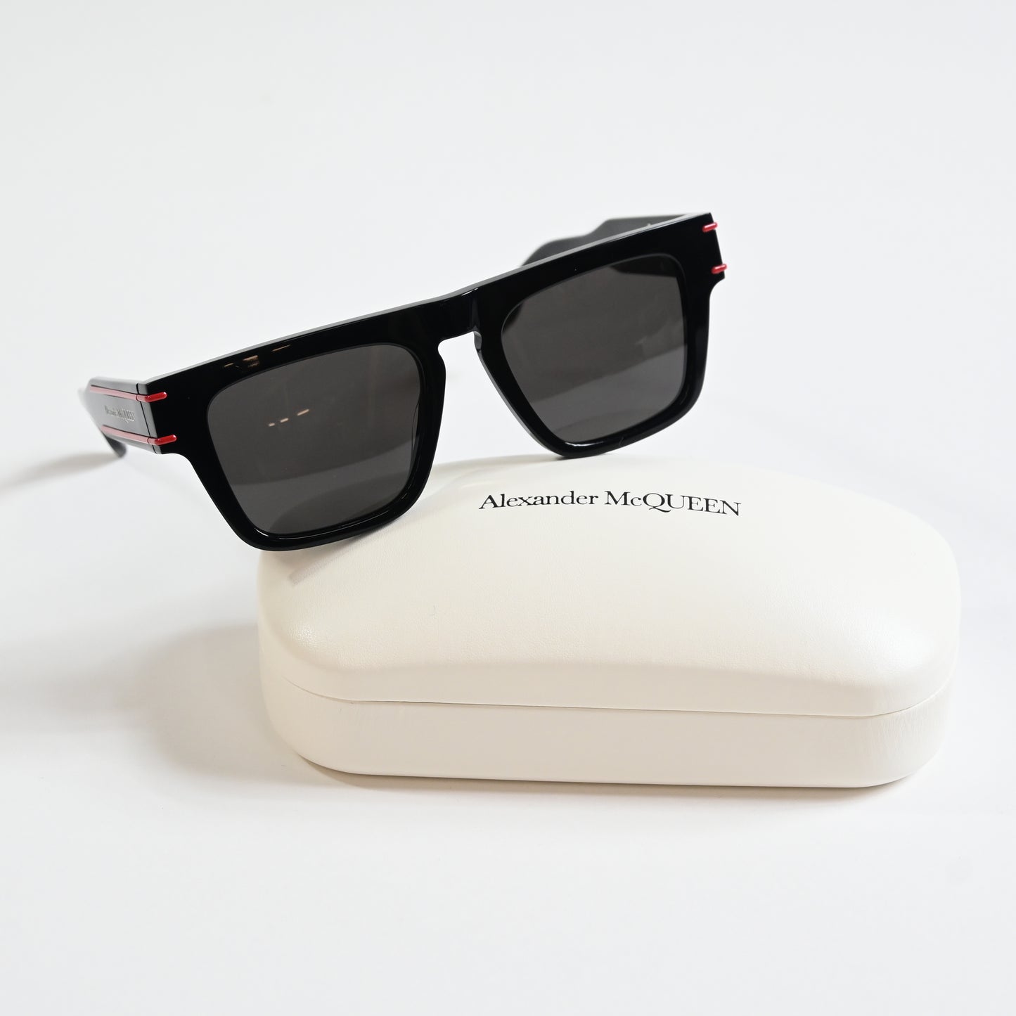 Alexander Mcqueen AM0397S 003 Mens Authentic Sunglasses Black/Gray, 52mm - New