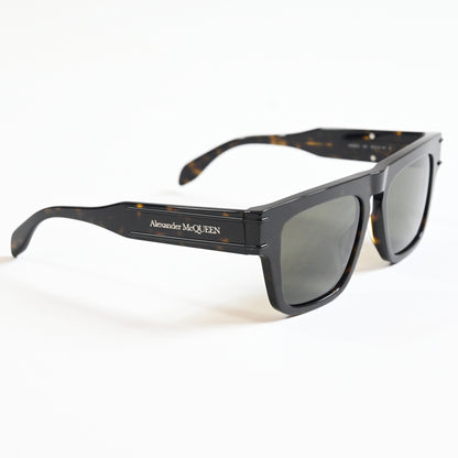 Alexander Mcqueen AM0397S 002 Mens Authentic Sunglasses Havana/Green, 52mm - New
