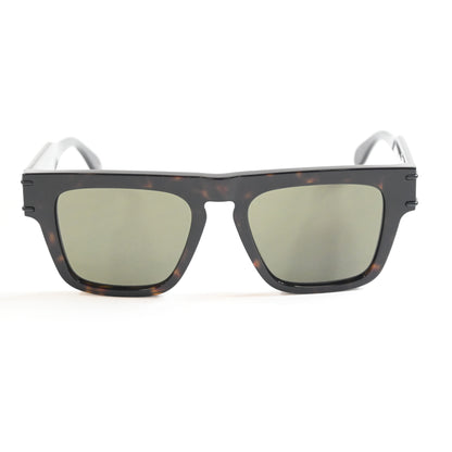 Alexander Mcqueen AM0397S 002 Mens Authentic Sunglasses Havana/Green, 52mm - New