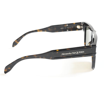 Alexander Mcqueen AM0397S 002 Mens Authentic Sunglasses Havana/Green, 52mm - New