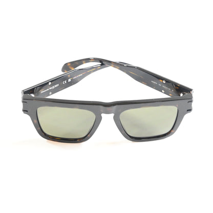 Alexander Mcqueen AM0397S 002 Mens Authentic Sunglasses Havana/Green, 52mm - New