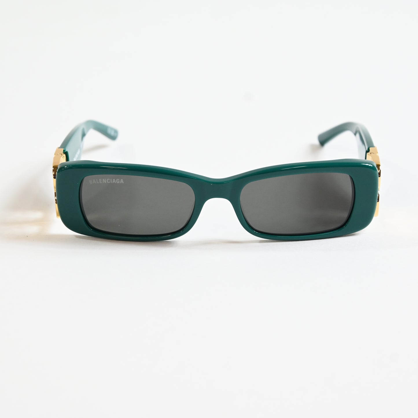 Balenciaga BB0096S 006 Womens Authentic Sunglasses Green/Gold, 51mm - New