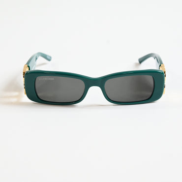 Balenciaga BB0096S 006 Womens Authentic Sunglasses Green/Gold, 51mm - New