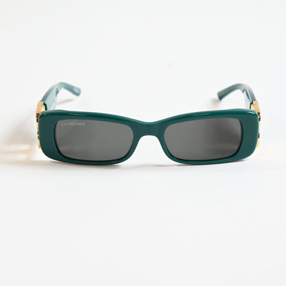 Balenciaga BB0096S 006 Womens Authentic Sunglasses Green/Gold, 51mm - New