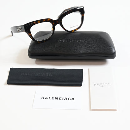 Balenciaga BB0239O 002 Unisex Authentic Eyeglasses Havana/Silver, 50mm - New
