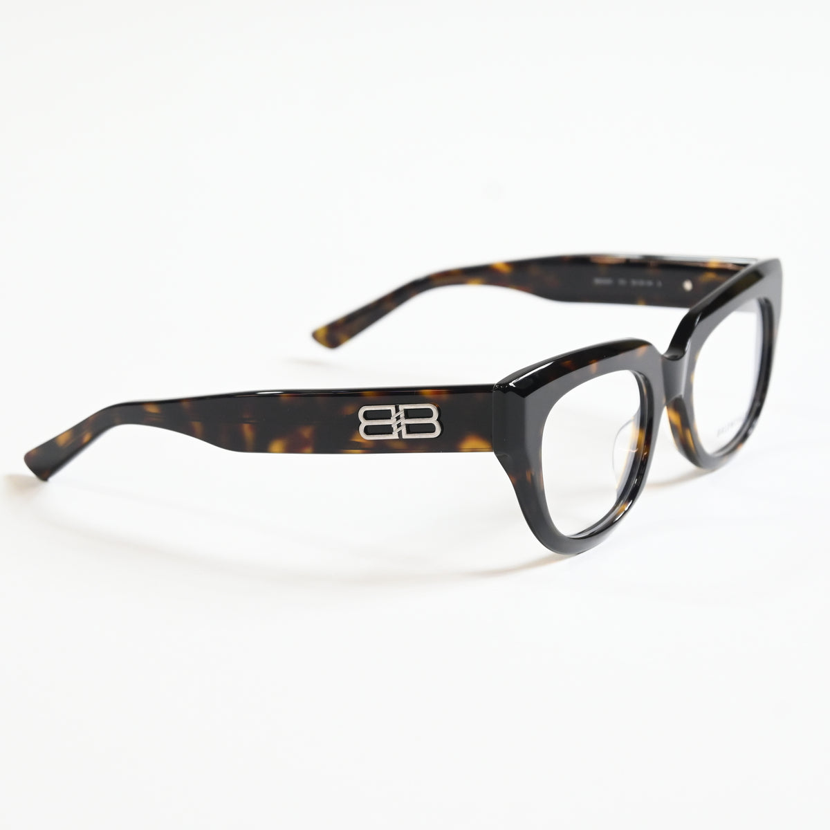 Balenciaga BB0239O 002 Unisex Authentic Eyeglasses Havana/Silver, 50mm - New