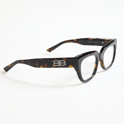 Balenciaga BB0239O 002 Unisex Authentic Eyeglasses Havana/Silver, 50mm - New