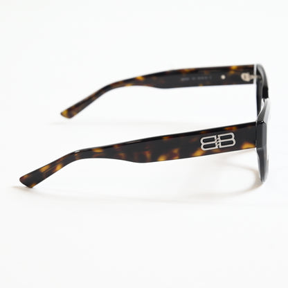 Balenciaga BB0239O 002 Unisex Authentic Eyeglasses Havana/Silver, 50mm - New