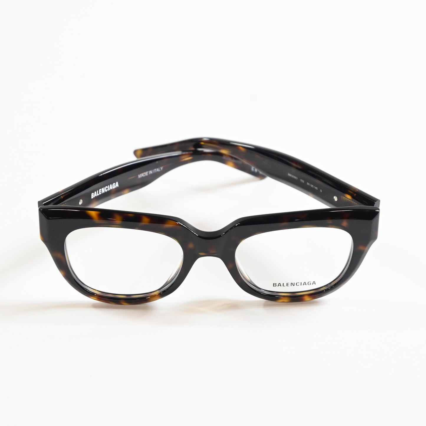 Balenciaga BB0239O 002 Unisex Authentic Eyeglasses Havana/Silver, 50mm - New