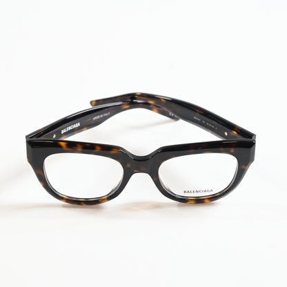 Balenciaga BB0239O 002 Unisex Authentic Eyeglasses Havana/Silver, 50mm - New