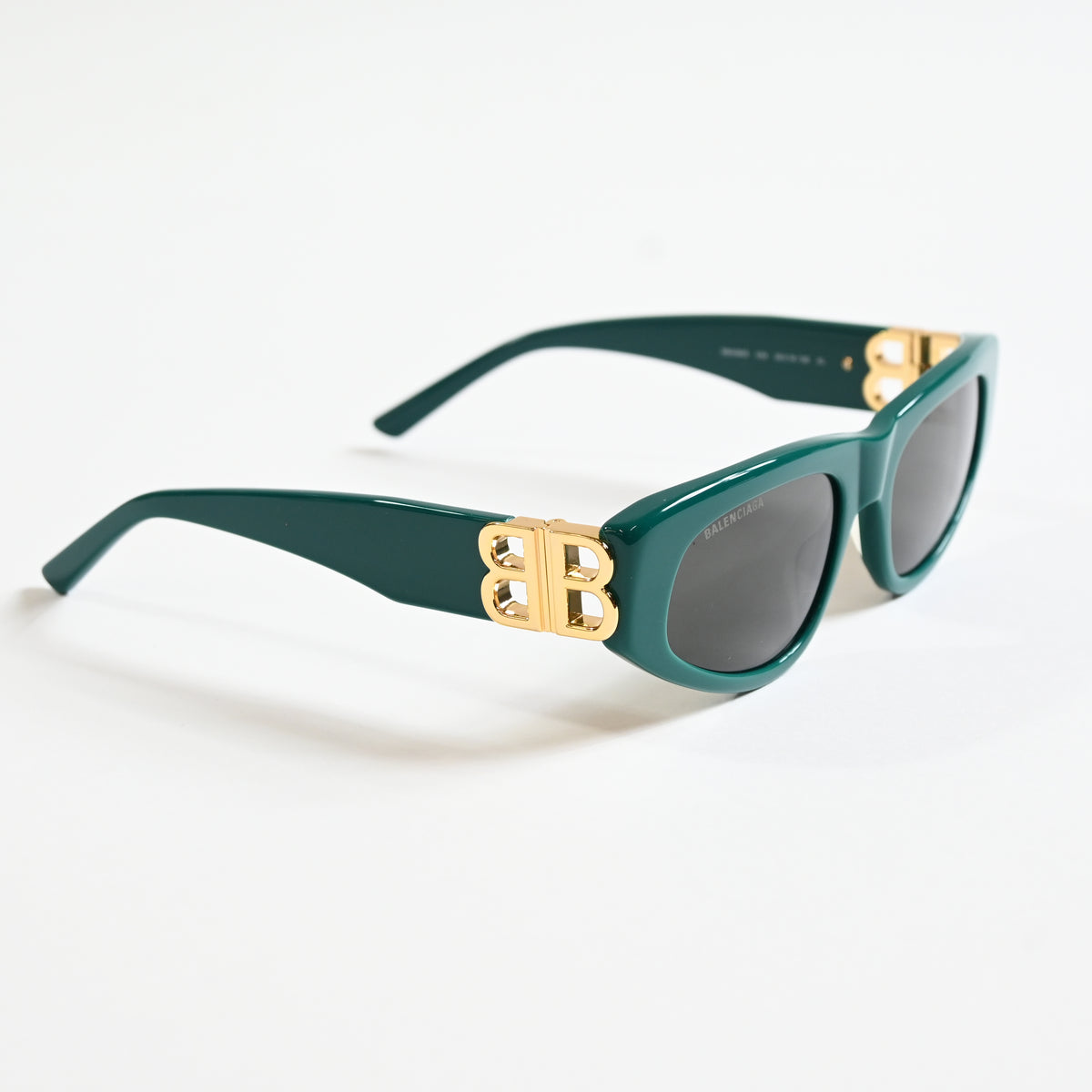 Balenciaga BB0095S 005 Womens Authentic Sunglasses Green/Gold, 53mm - New