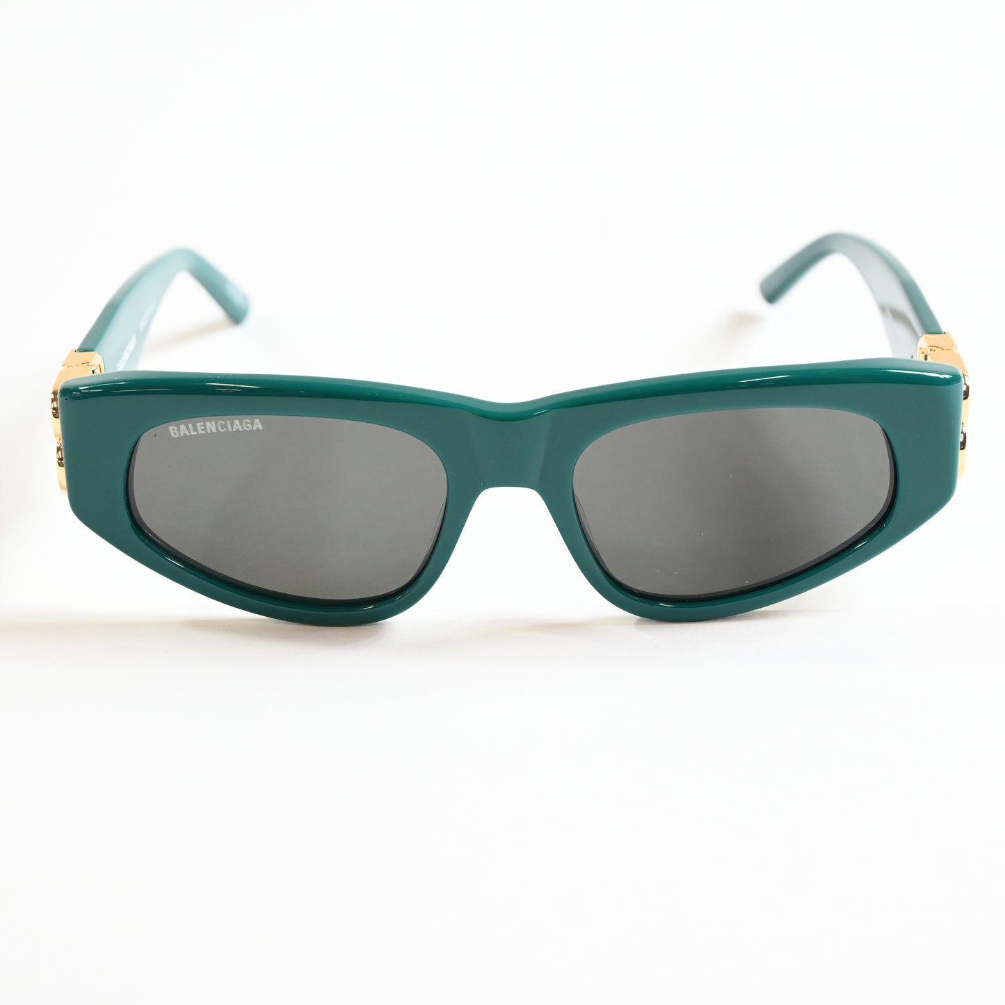 Balenciaga BB0095S 005 Womens Authentic Sunglasses Green/Gold, 53mm - New