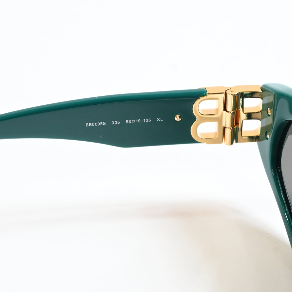 Balenciaga BB0095S 005 Womens Authentic Sunglasses Green/Gold, 53mm - New