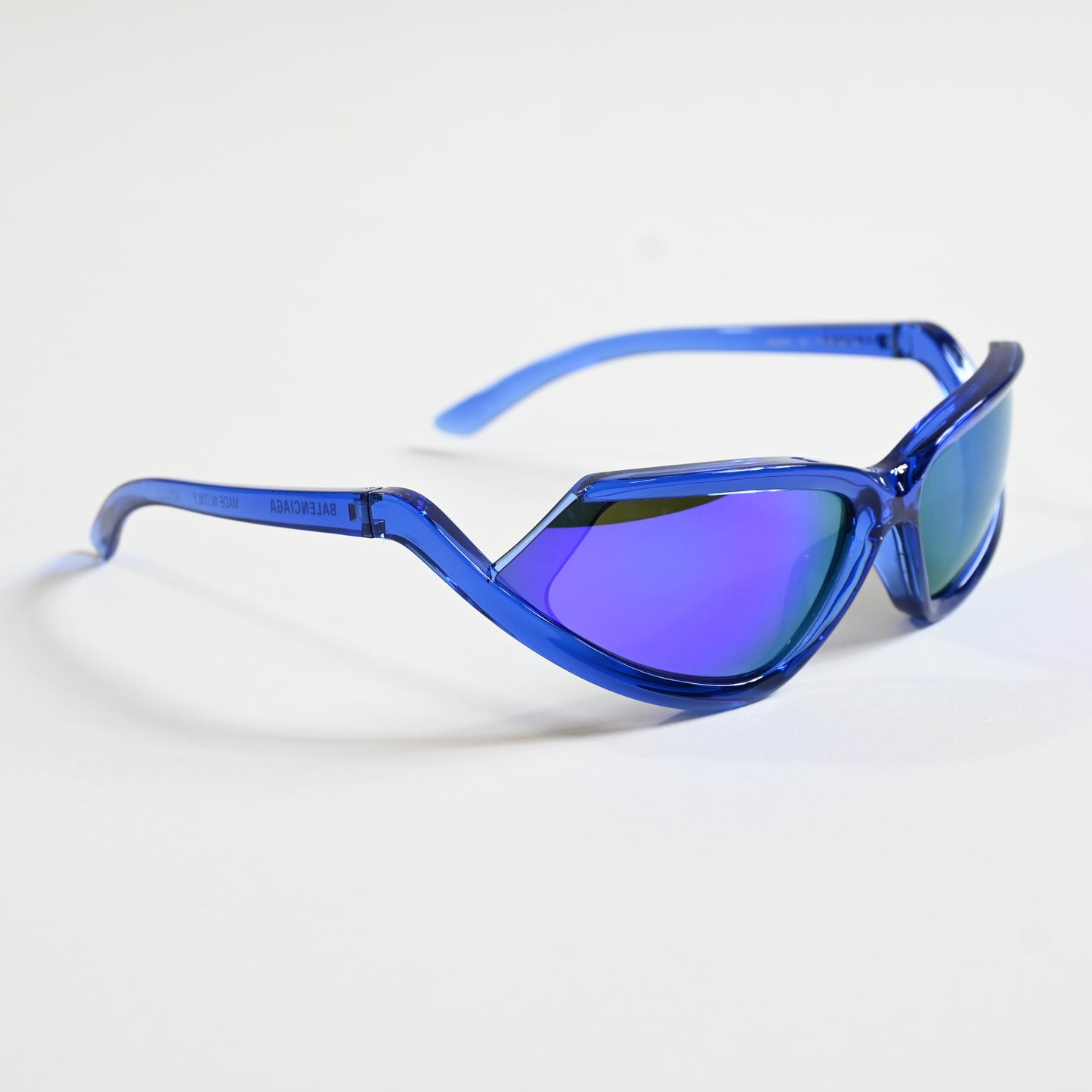 Balenciaga BB0289S 004 Unisex Authentic Sunglasses Clear Blue/Violet, 71mm - New