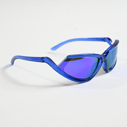 Balenciaga BB0289S 004 Unisex Authentic Sunglasses Clear Blue/Violet, 71mm - New