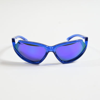 Balenciaga BB0289S 004 Unisex Authentic Sunglasses Clear Blue/Violet, 71mm - New